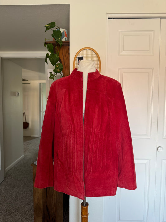 Vintage Red Suede Jacket (1X)