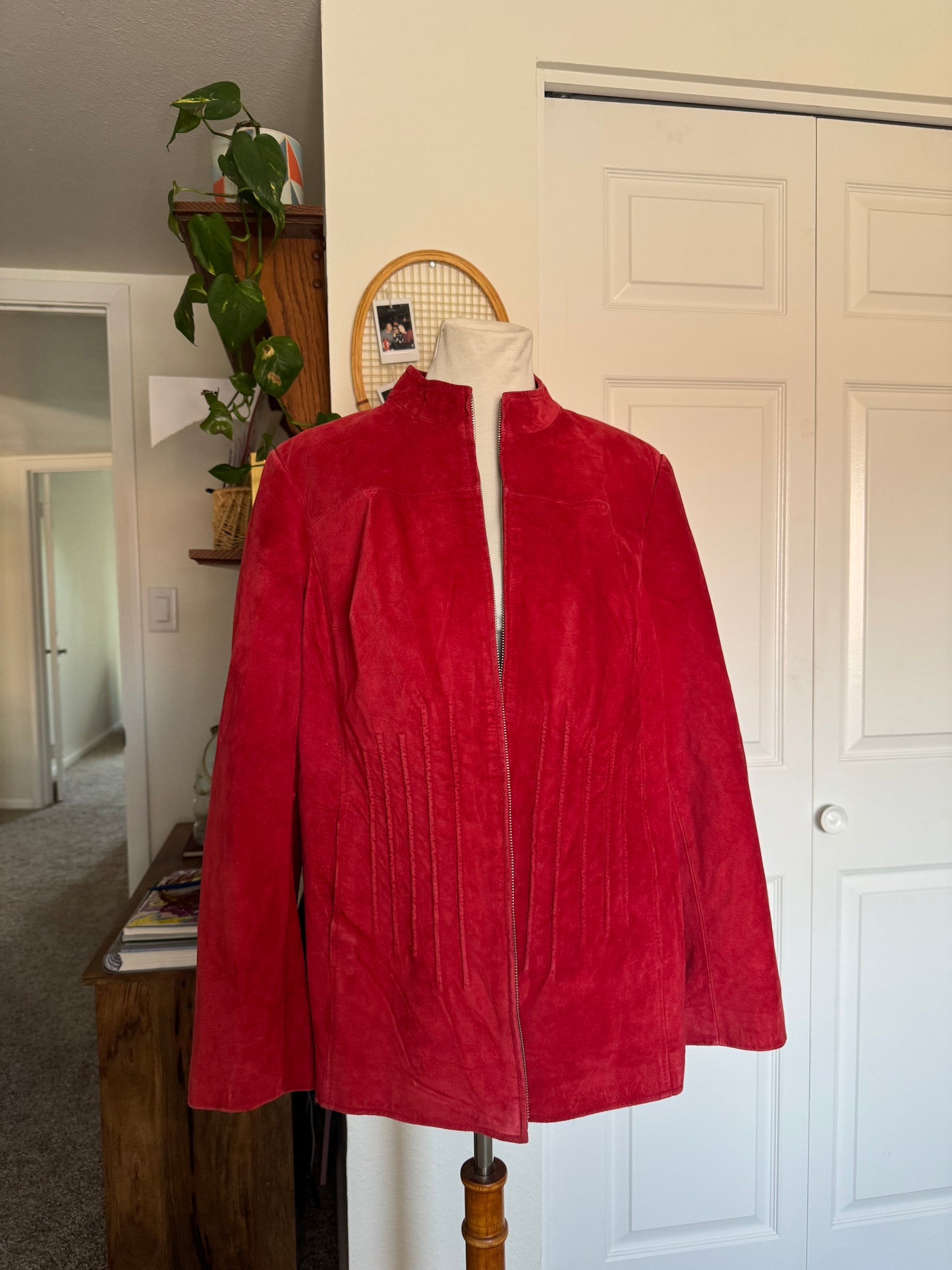 Vintage Red Suede Jacket (1X)