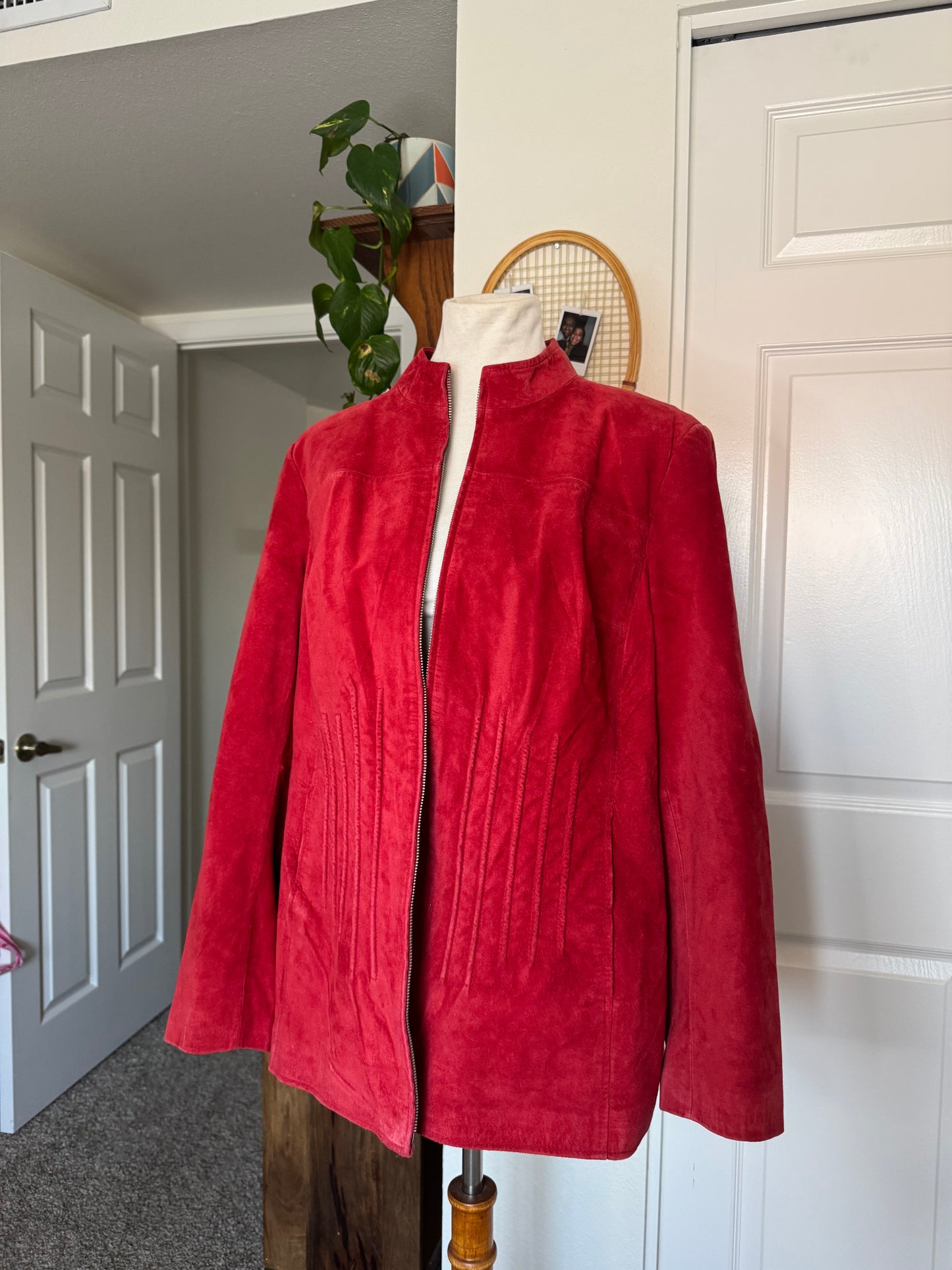 Vintage Red Suede Jacket (1X)