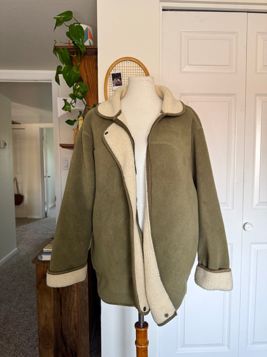 Vintage Green Sherpa Jacket (XL)