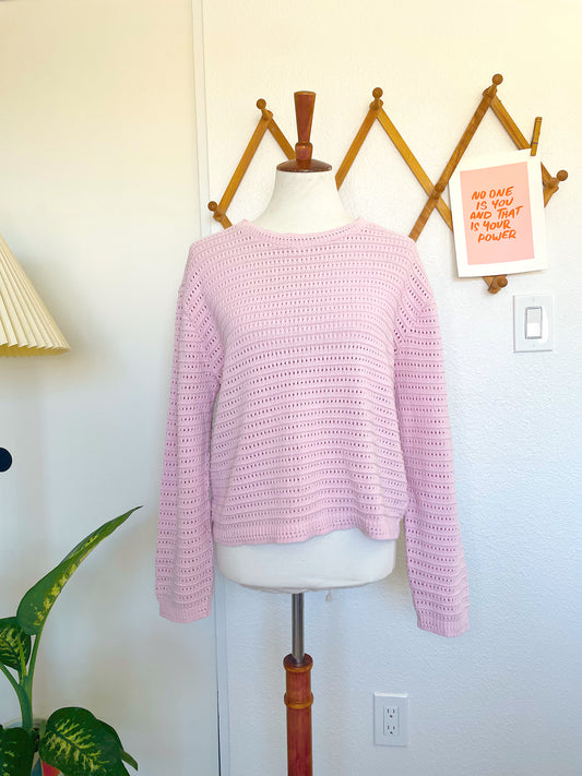 Vintage Pink Knit Sweater (S)