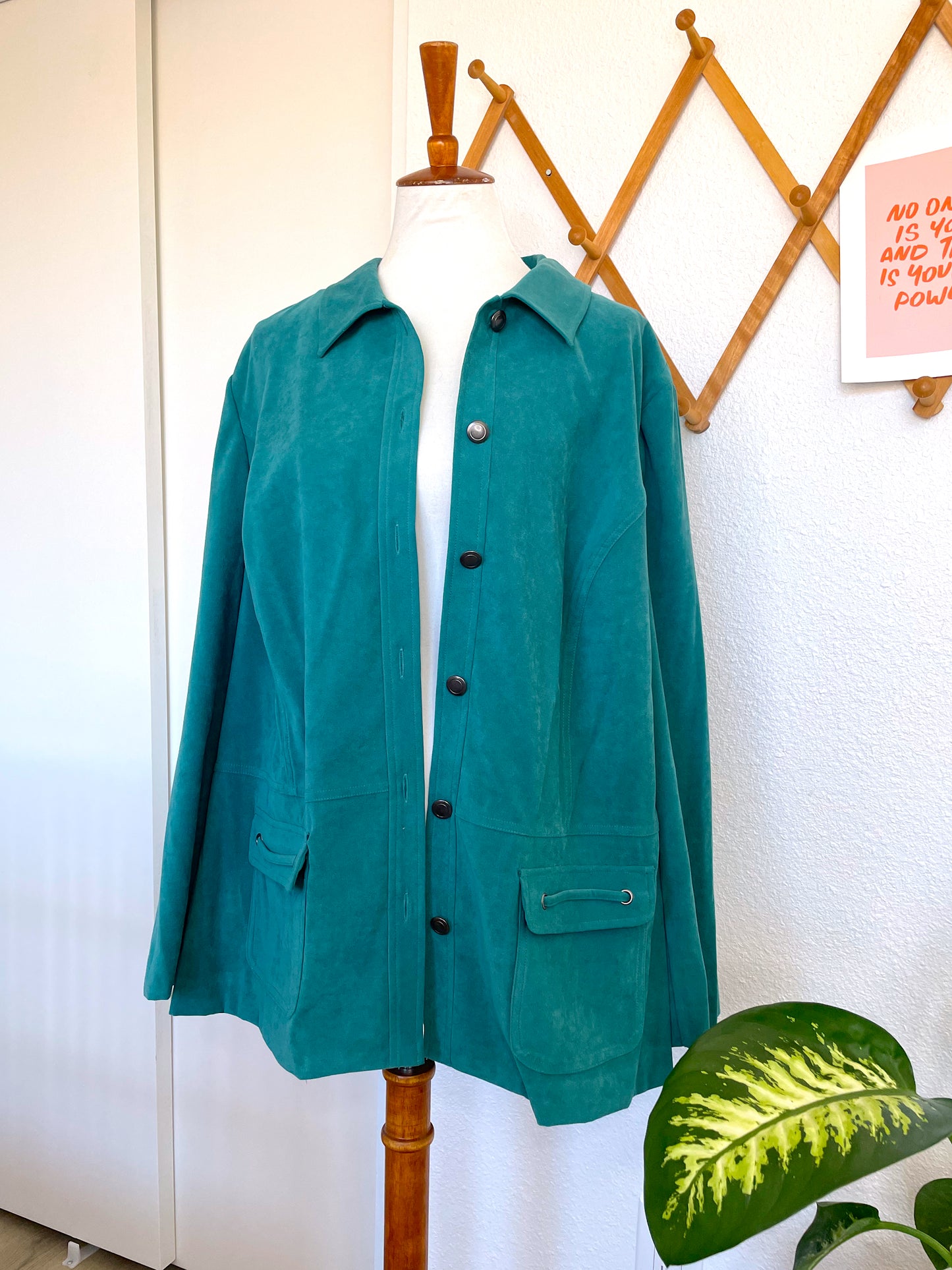 Vintage Teal Suede Shacket (3X)