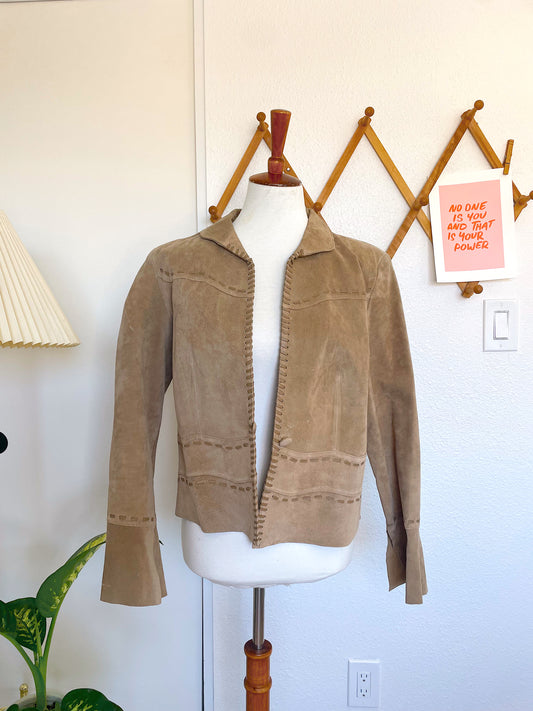 Vintage Tan Leather Jacket (L)