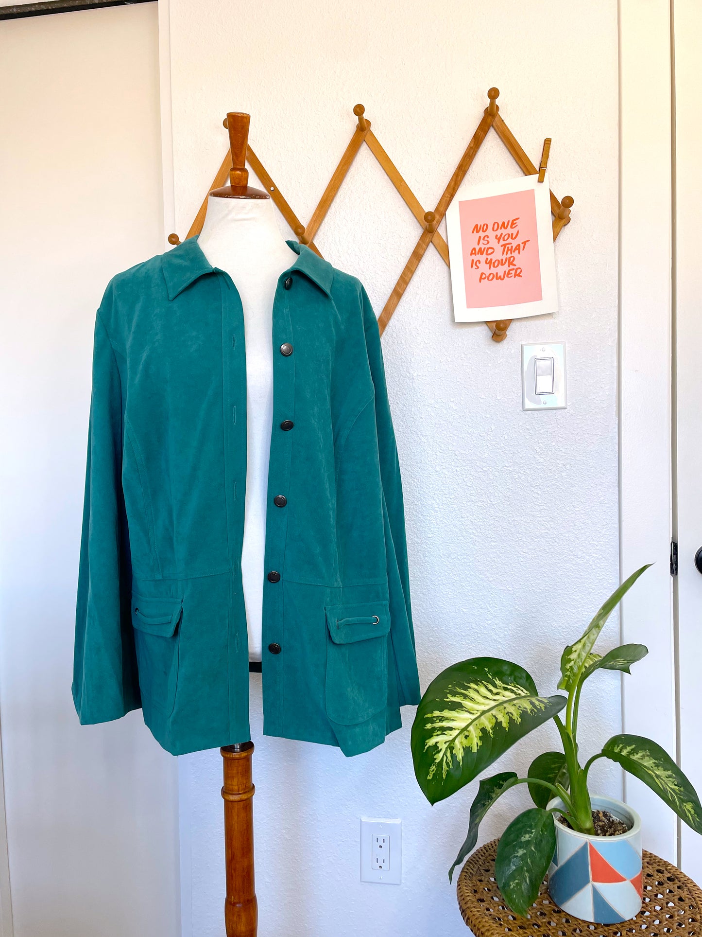 Vintage Teal Suede Shacket (3X)