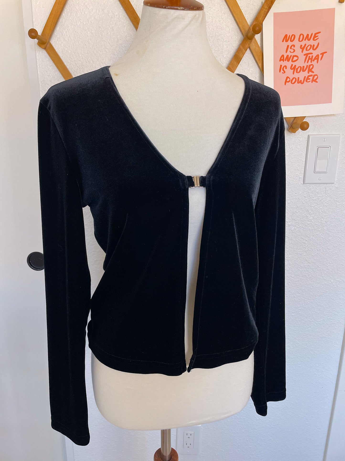 Vintage Black Velvet Top (M)