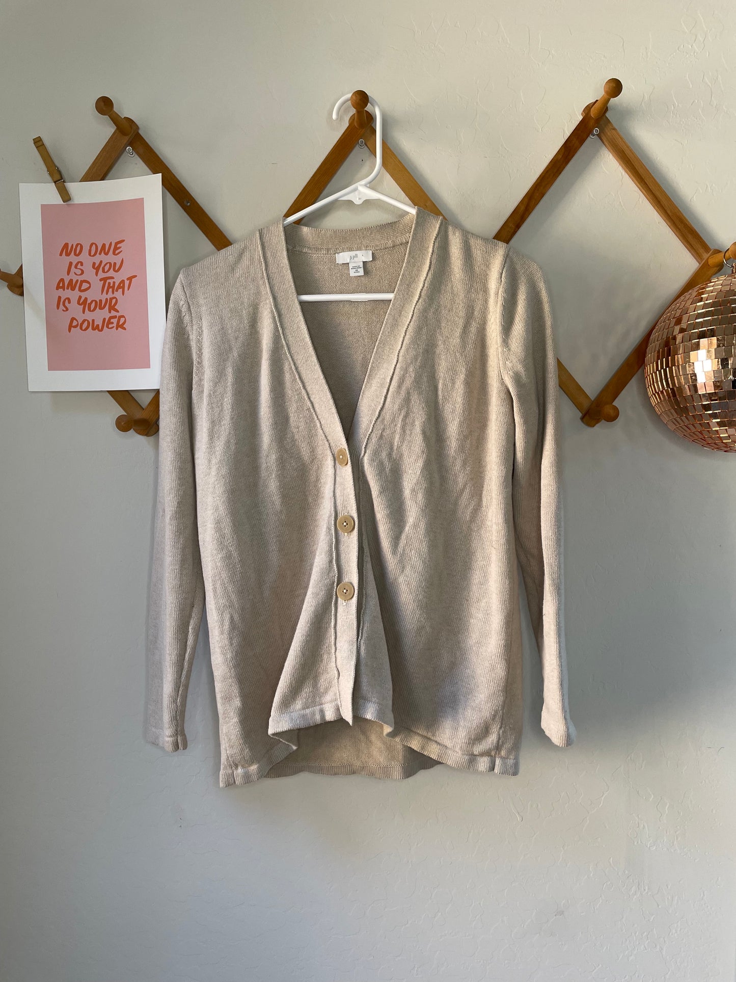 Neutral Button-Up Cardigan (XS)