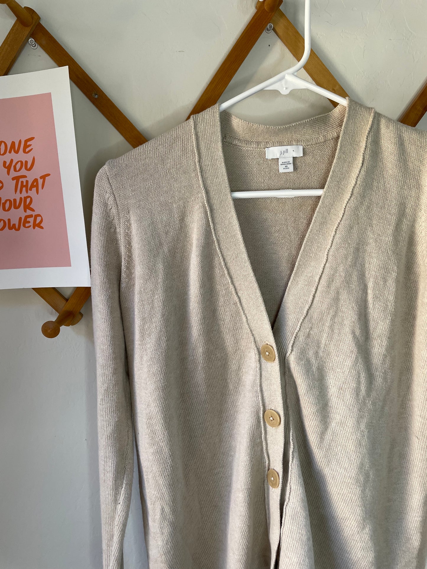 Neutral Button-Up Cardigan (XS)