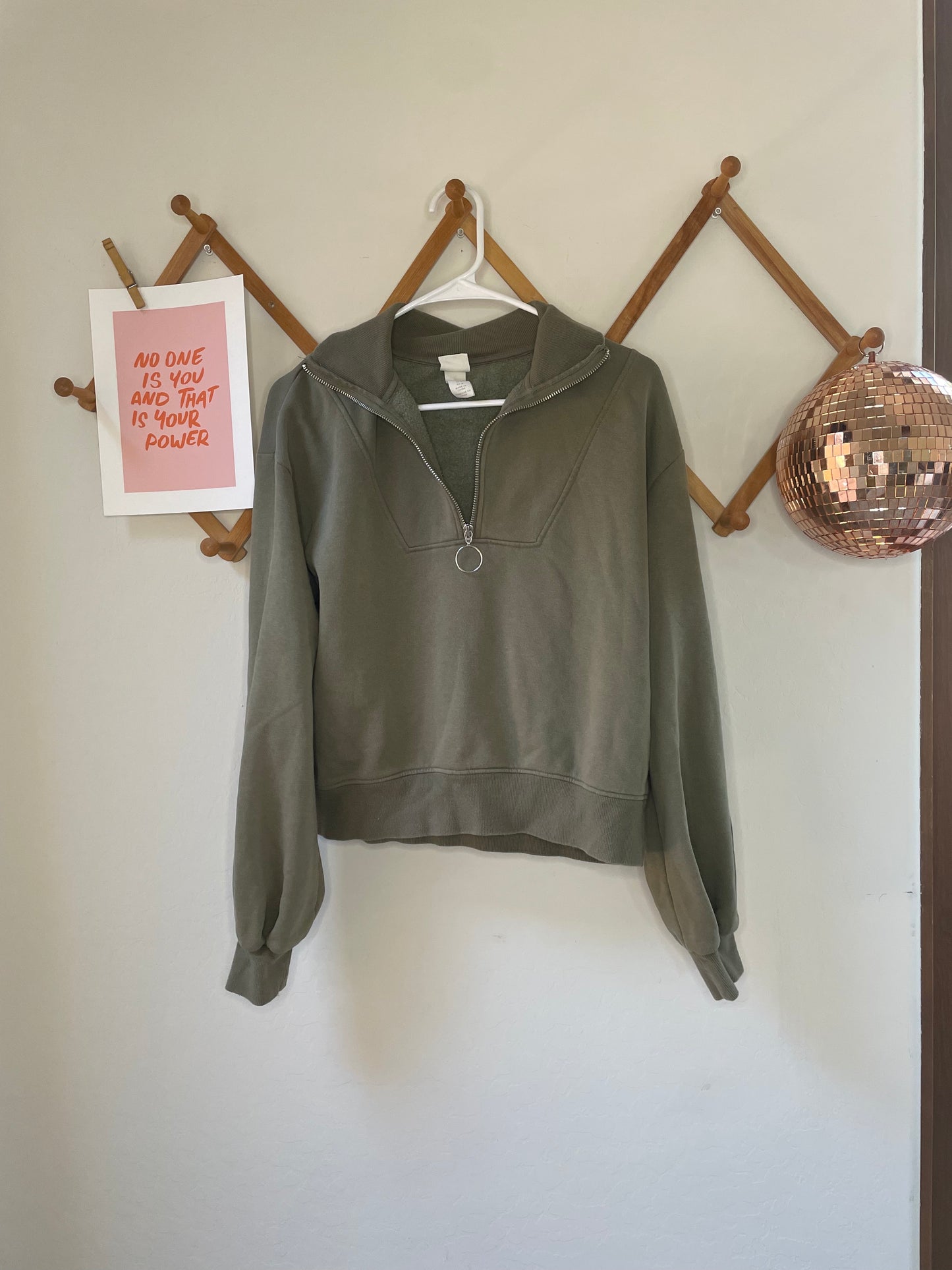 Green Quarter Zip Pullover (M)