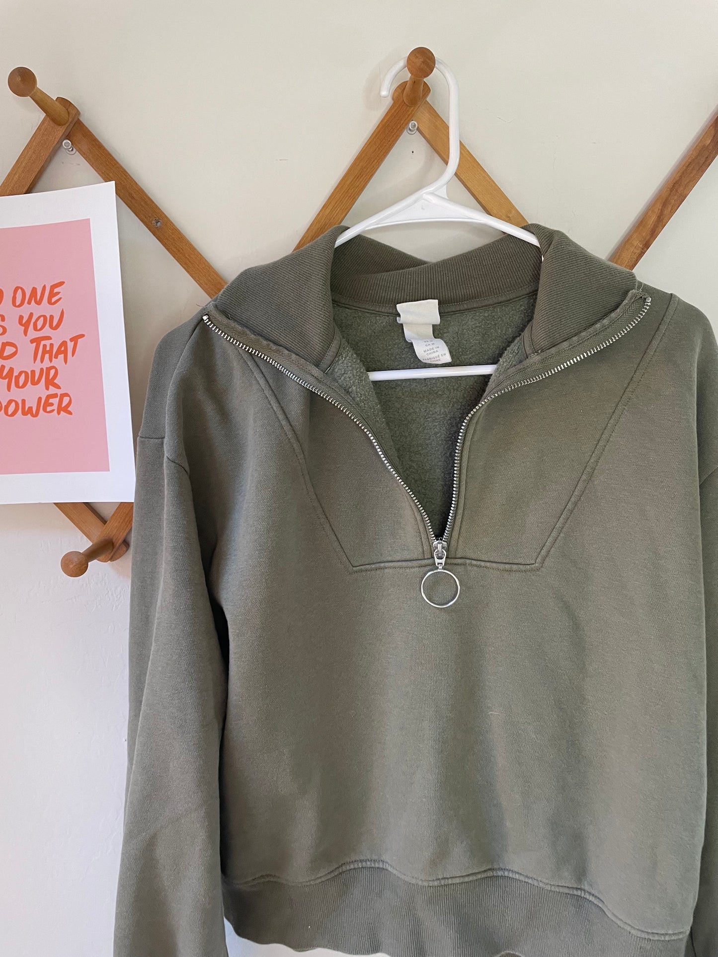 Green Quarter Zip Pullover (M)