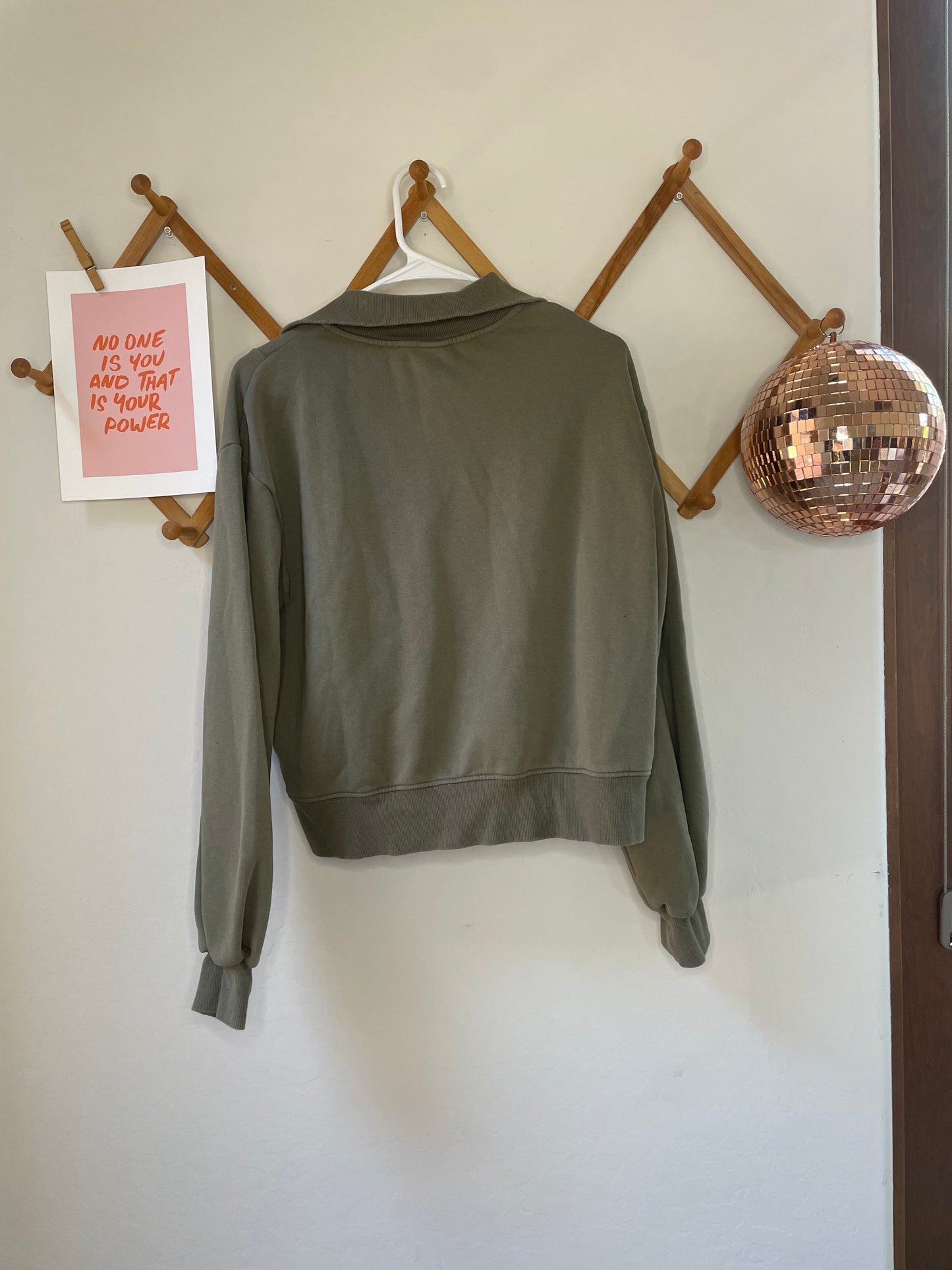 Green Quarter Zip Pullover (M)