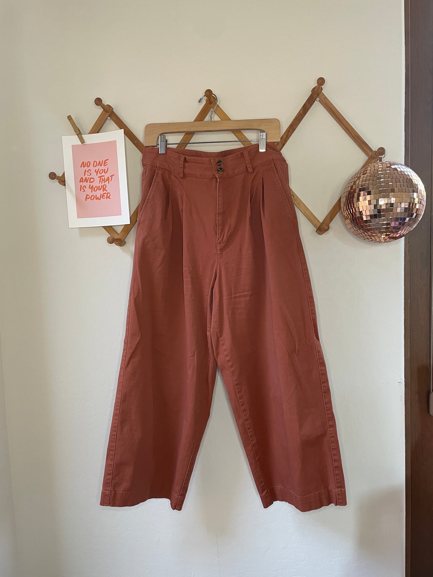 Madewell Burnt Orange Wide-Leg Pants (8)